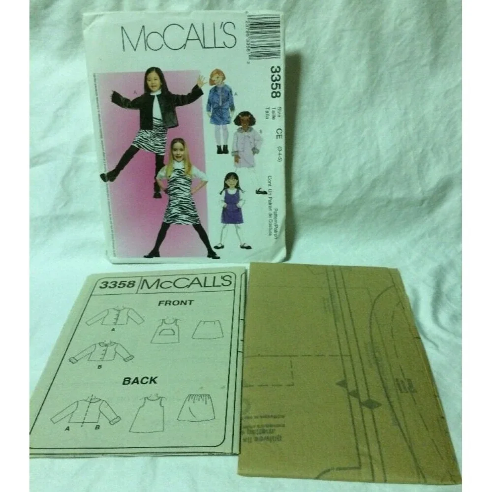 McCalls 2 sewing patterns kids Size 4 5 western shirt jumper jacket 3742 3358